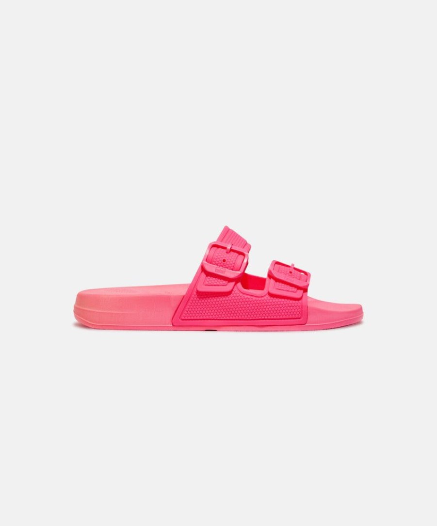 Women FitFlop Slides | Fitflop Iqushion Two Bar Buckle Pink Slides