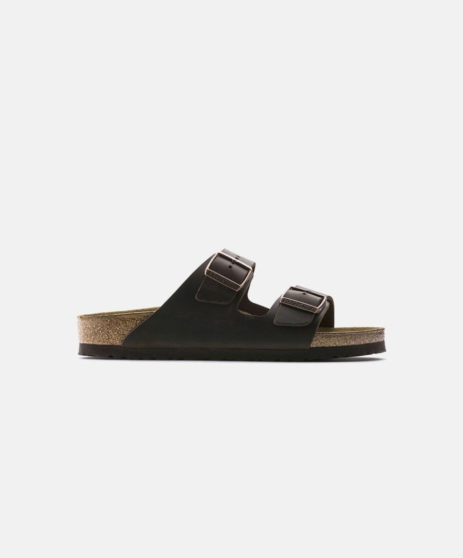 Women Birkenstock Two Strap Sandals | Birkenstock Arizona Oiled Leather Sandals Brown