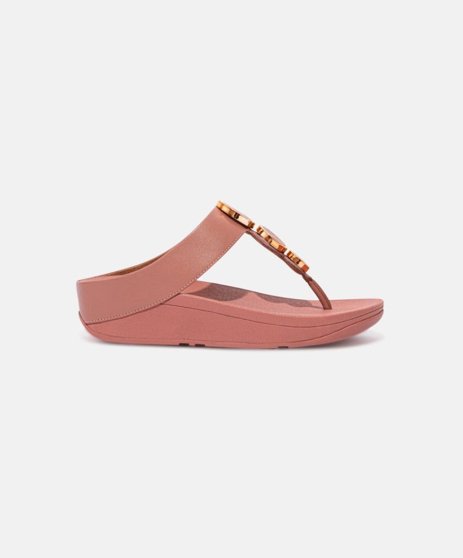 Women FitFlop Toe Post Sandals | Fitflop Halo Leather Toe Post Sandals Pink