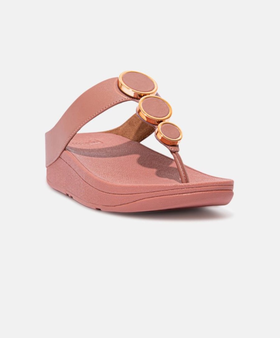 Women FitFlop Toe Post Sandals | Fitflop Halo Leather Toe Post Sandals Pink