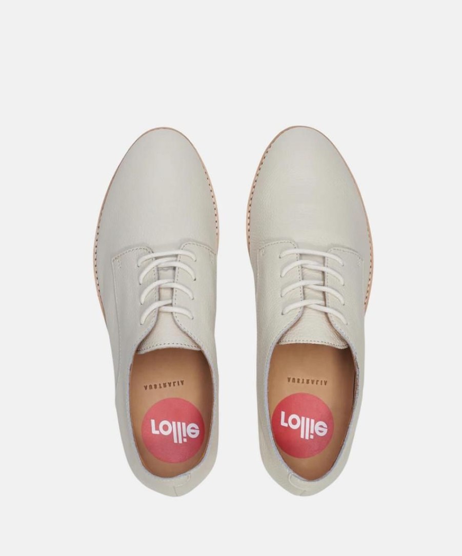 Women Rollie Leather Sneakers | Rollie Derby Super Soft Bone Tumble Shoe Stone