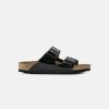 Women Birkenstock Two Strap Sandals | Birkenstock Arizona Bf Patent Sandals Black