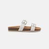 Women Frankie4 Two Strap Sandals | Frankie4 Sandy Iii White Croc Emboss Slides