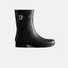 Women Hunter Wellington Boots | Hunter Womens Refined Short Black Boots