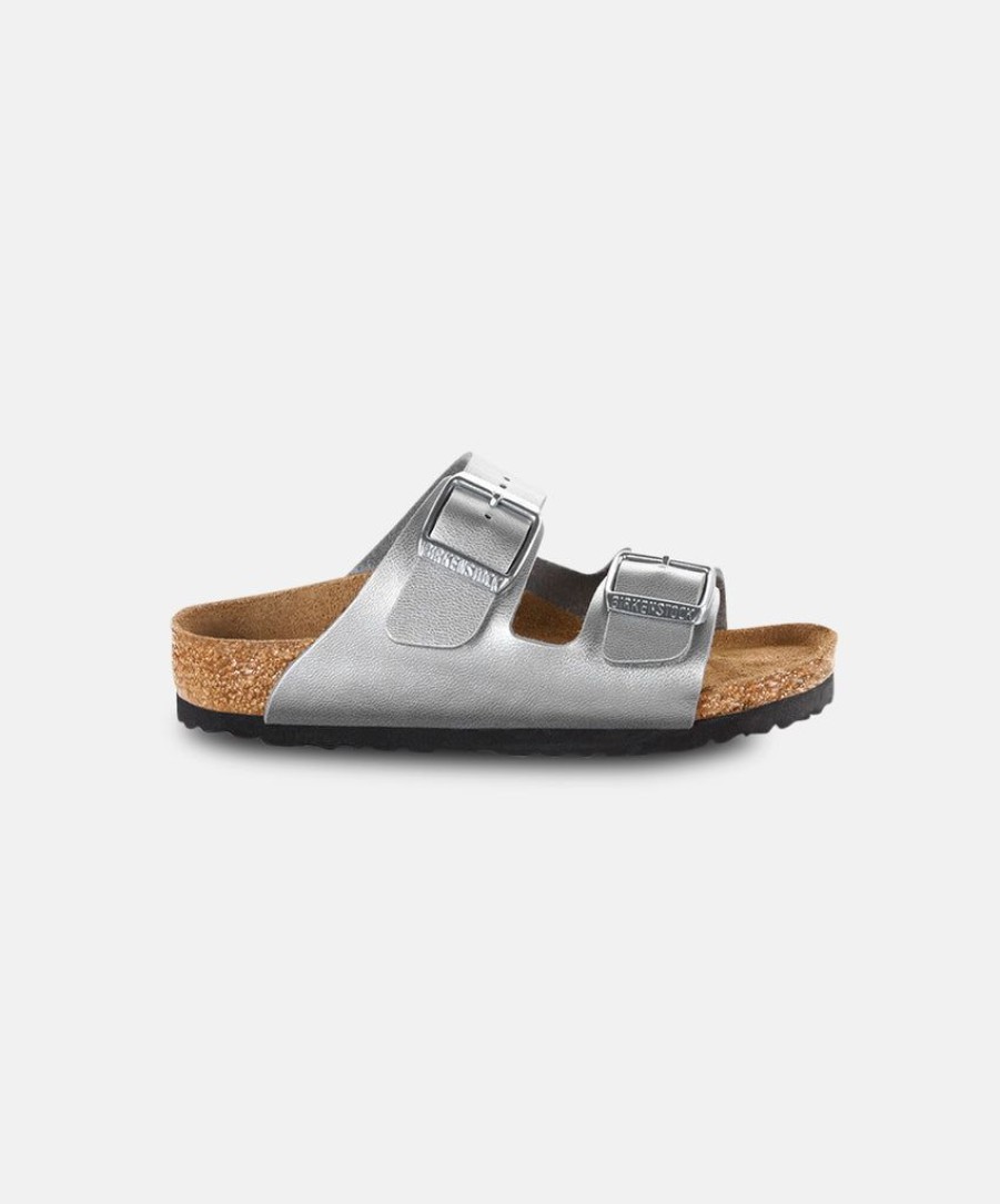 Kids Birkenstock | Birkenstock Kids Arizona Bf Electric Metallic Silver