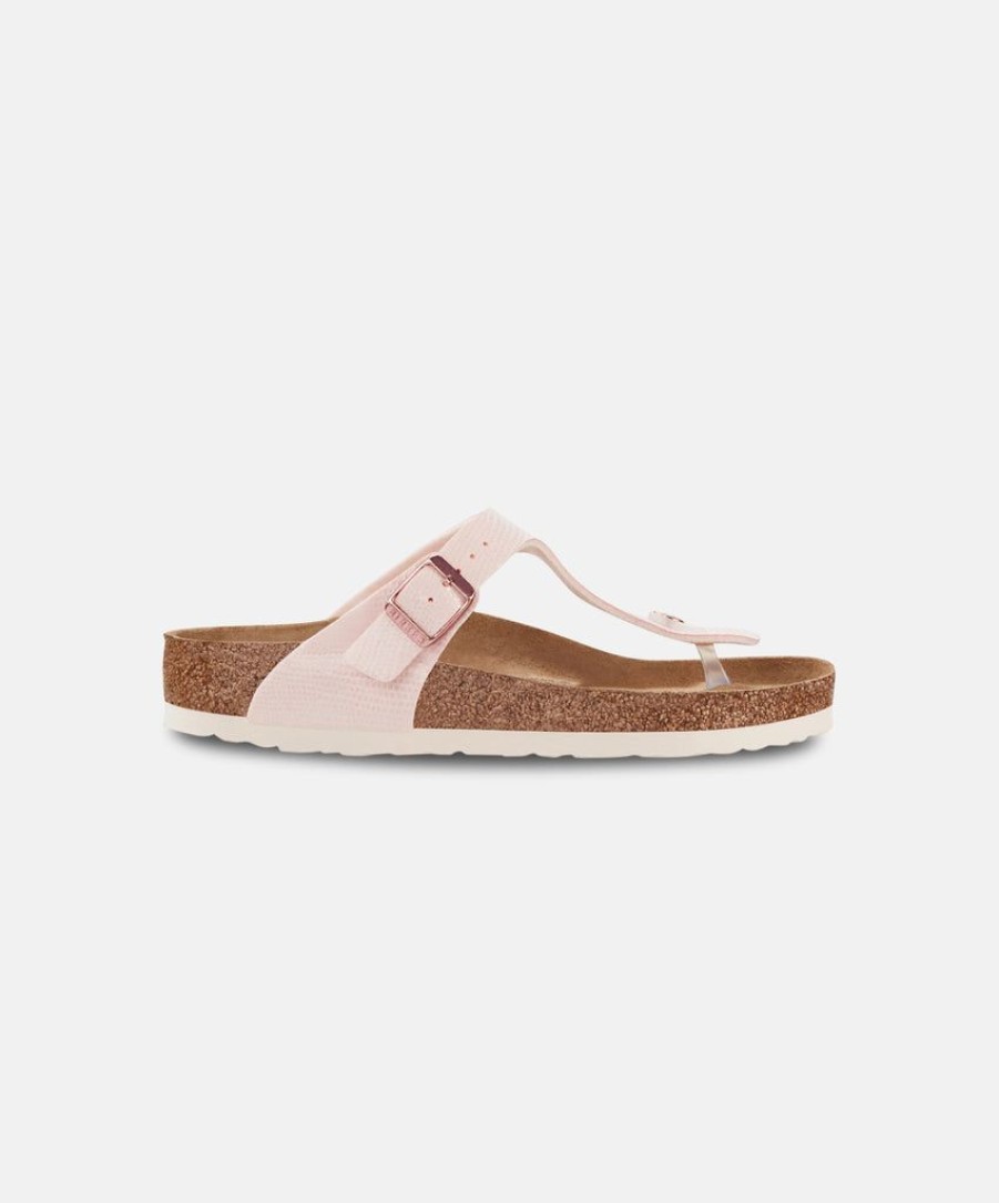 Women Birkenstock Thongs | Birkenstock Gizeh Birko-Flor Magical Metallic Light Rose Sandals