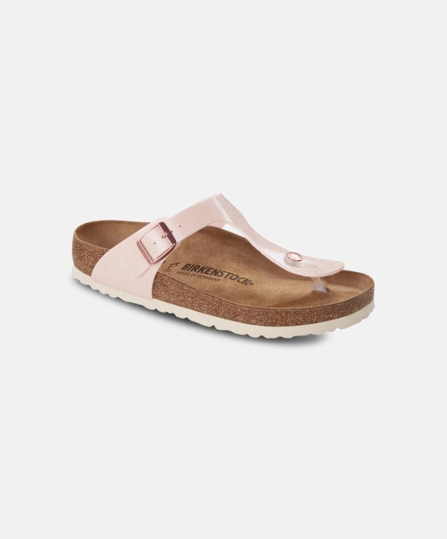 Women Birkenstock Thongs | Birkenstock Gizeh Birko-Flor Magical Metallic Light Rose Sandals