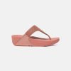 Women FitFlop Toe Post Sandals | Fitflop Lulu Glitz Toe-Post Warm Rose Sandals