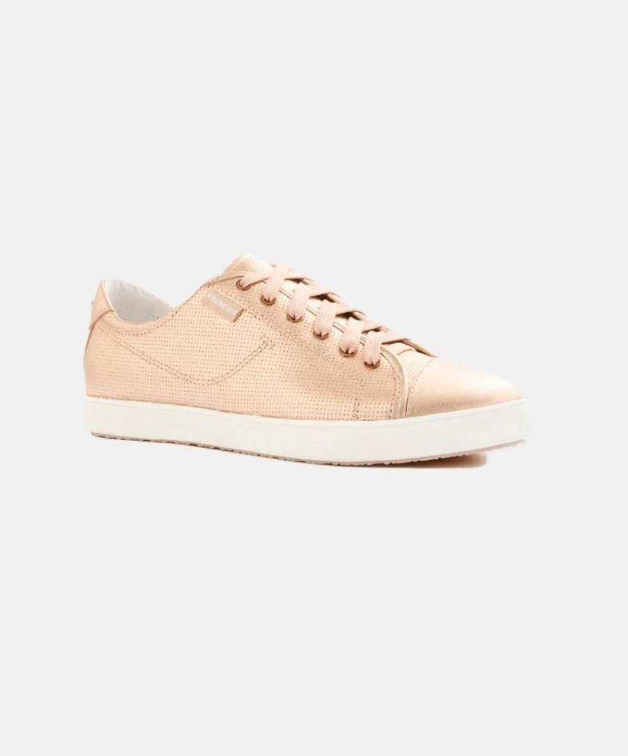 Women Frankie4 Leather Sneakers | Frankie Nat Iii Rose Gold Punched Sneakers