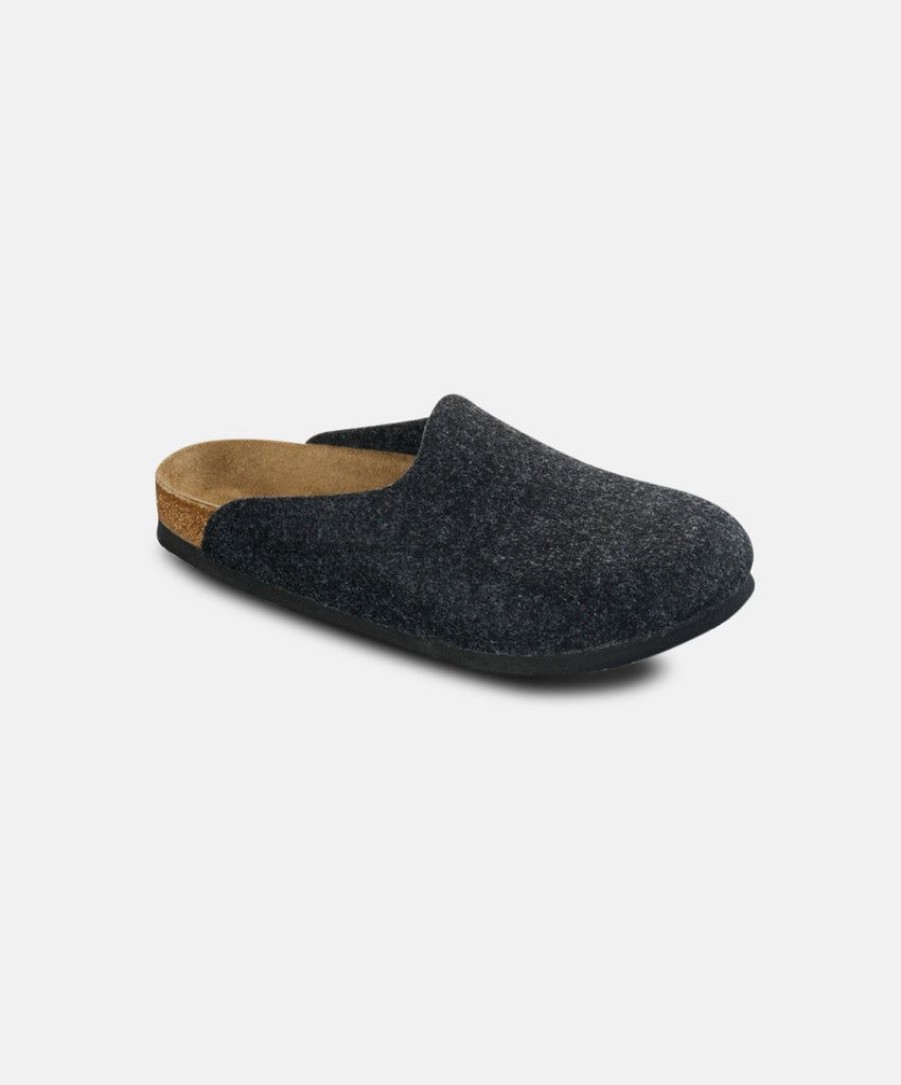 Women Birkenstock Clogs | Birkenstock Amsterdam Felt Anthracite Clogs