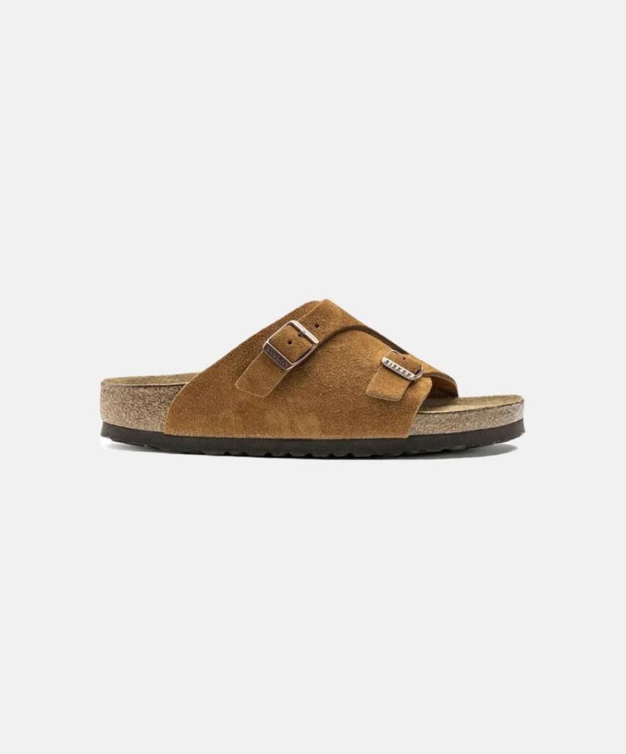 Men Birkenstock Leather Sandals | Birkenstock Zurich Leather Sfb Sandals Orange