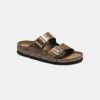 Women Birkenstock Two Strap Sandals | Birkenstock Arizona Leather Snake Brown Sandals