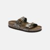 Women Birkenstock Slides | Birkenstock Sydney Birko-Flor Python Brown Sandals