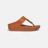 Women FitFlop Toe Post Sandals | Fitflop Halo Metallic Trim Toe Post Sandals Brown