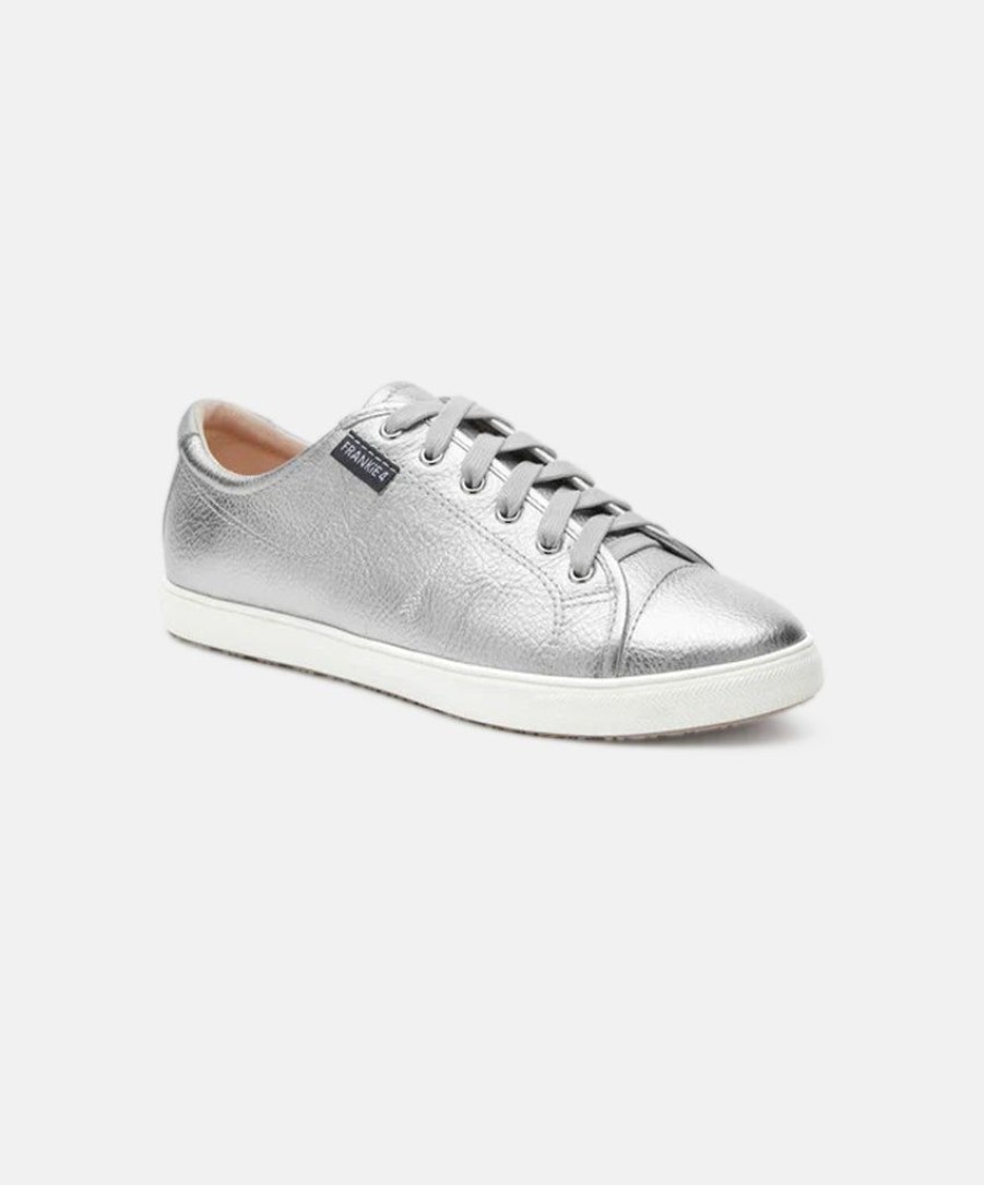 Women Frankie4 Lace Up Sneakers | Frankie4 Nat Ii Silver Tumbled Sneakers