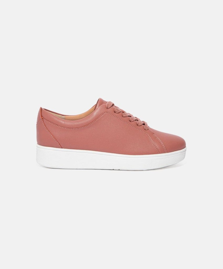 Women FitFlop Leather Sneakers | Fitflop Rally Leather Sneakers Pink