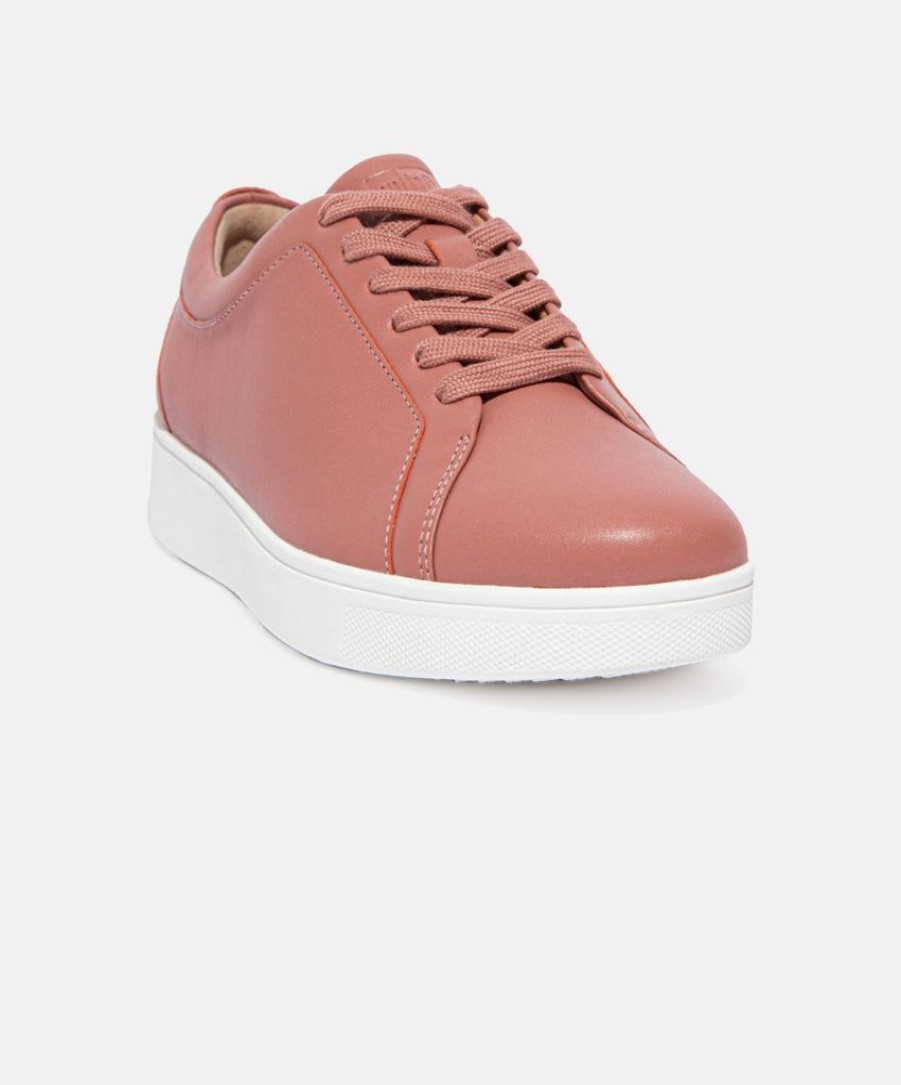 Women FitFlop Leather Sneakers | Fitflop Rally Leather Sneakers Pink