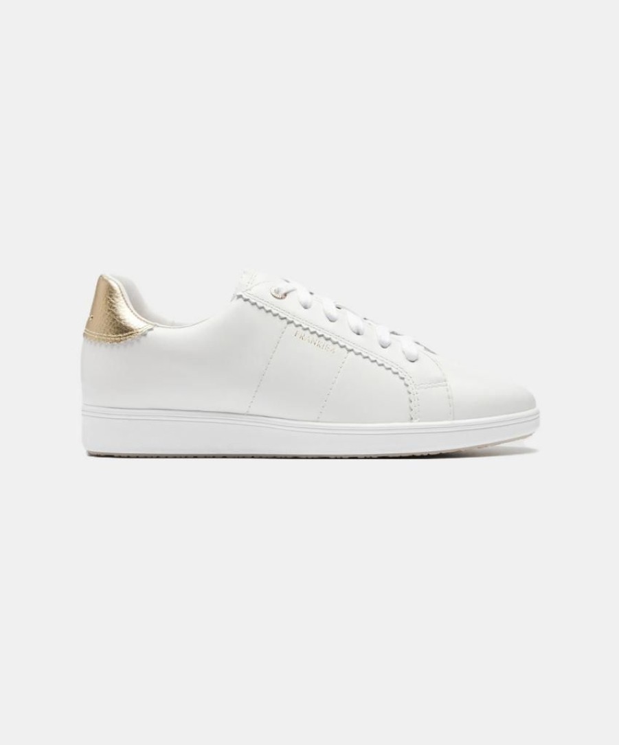 Women Frankie4 Leather Sneakers | Frankie4 Jackie Iv White/Gold Sneakers