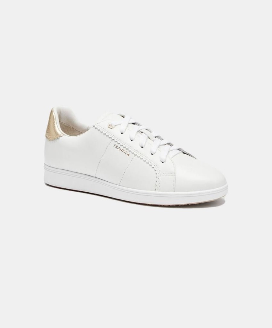 Women Frankie4 Leather Sneakers | Frankie4 Jackie Iv White/Gold Sneakers