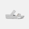 Women FitFlop Slides | Fitflop Lulu Glitz Slides Silver