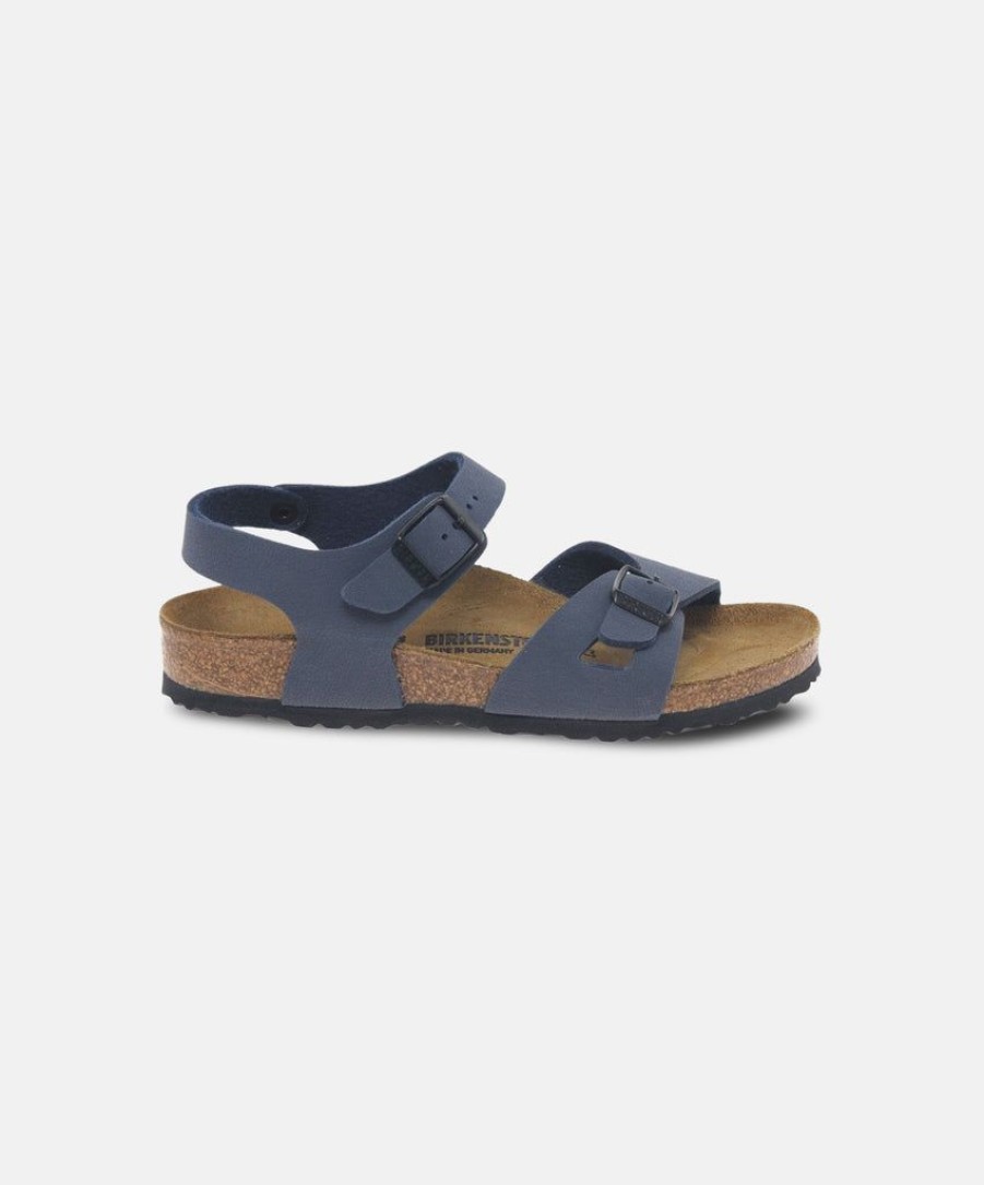 Kids Birkenstock | Birkenstock Kids Rio Birkibuc Navy Sandals