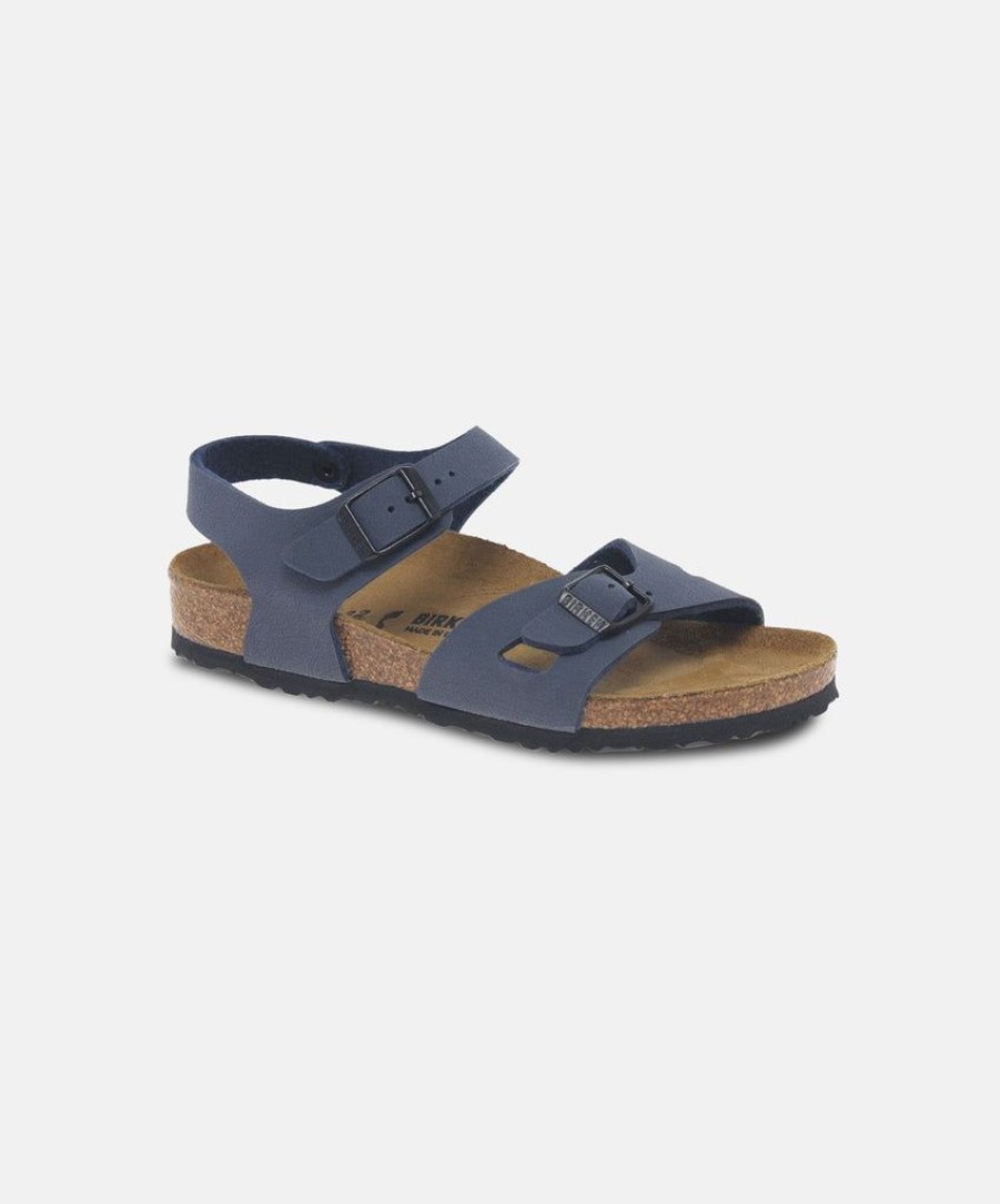 Kids Birkenstock | Birkenstock Kids Rio Birkibuc Navy Sandals