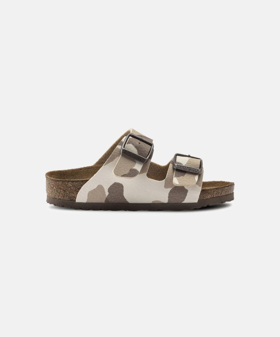 Women Birkenstock Slides | Birkenstock Kids Arizona Birko-Flor Desert Soil Camo Almond Sandals