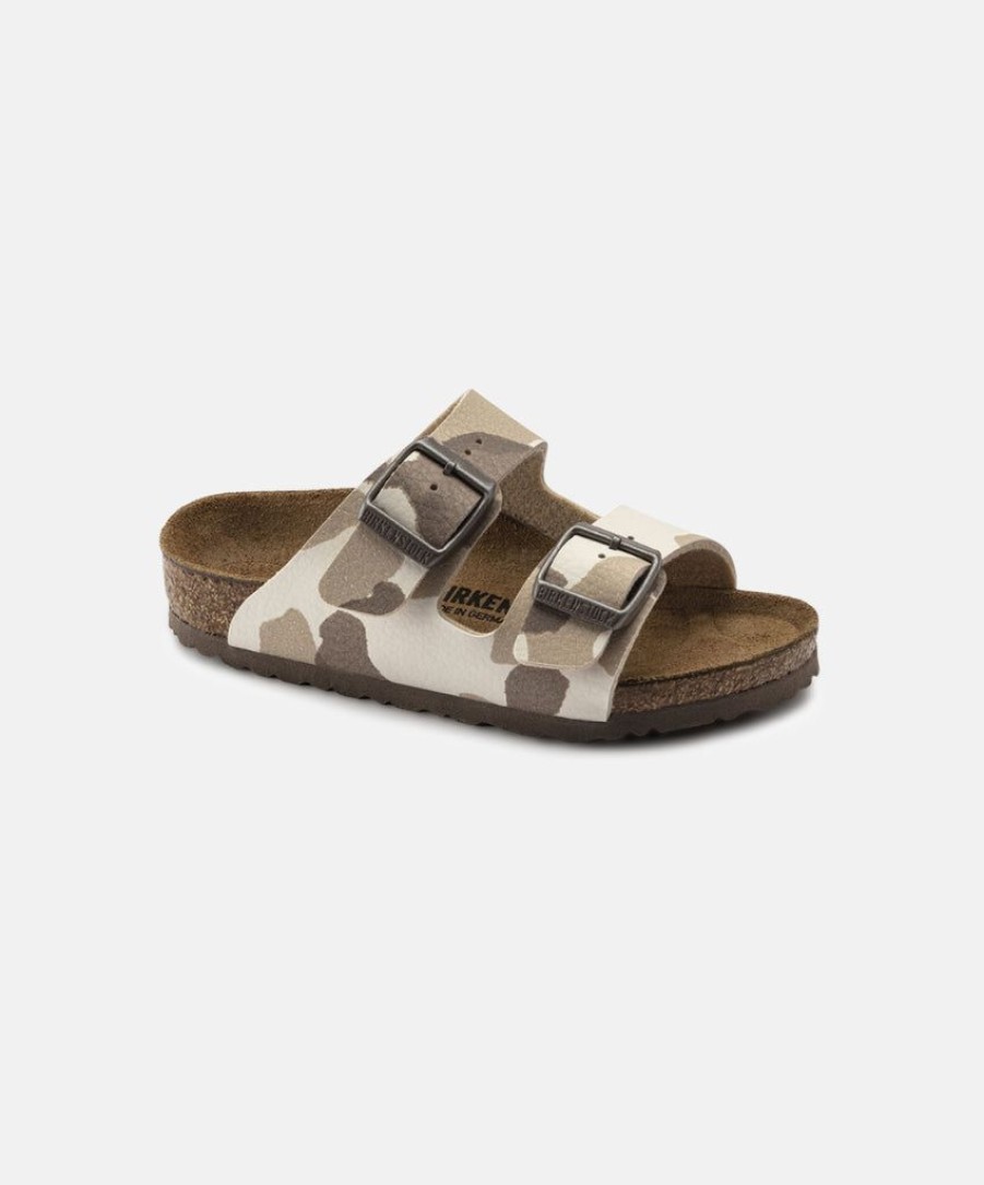 Women Birkenstock Slides | Birkenstock Kids Arizona Birko-Flor Desert Soil Camo Almond Sandals