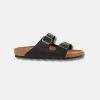 Women Bstore Two Strap Sandals | Birkenstock Arizona Vintage Leather Wood Black Sandals