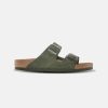 Women Bstore Two Strap Sandals | Birkenstock Arizona Birkibuc Desert Dust Thyme Vegan Sandals