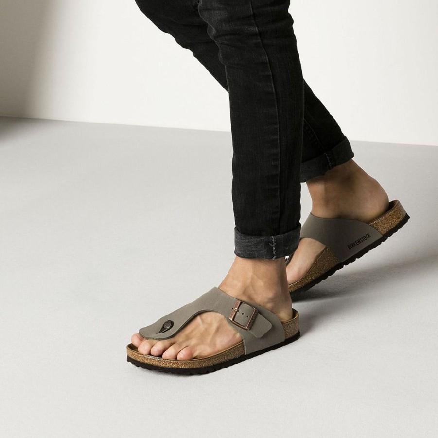 Men Birkenstock Toe Post Sandals | Birkenstock Ramses Bb Stone