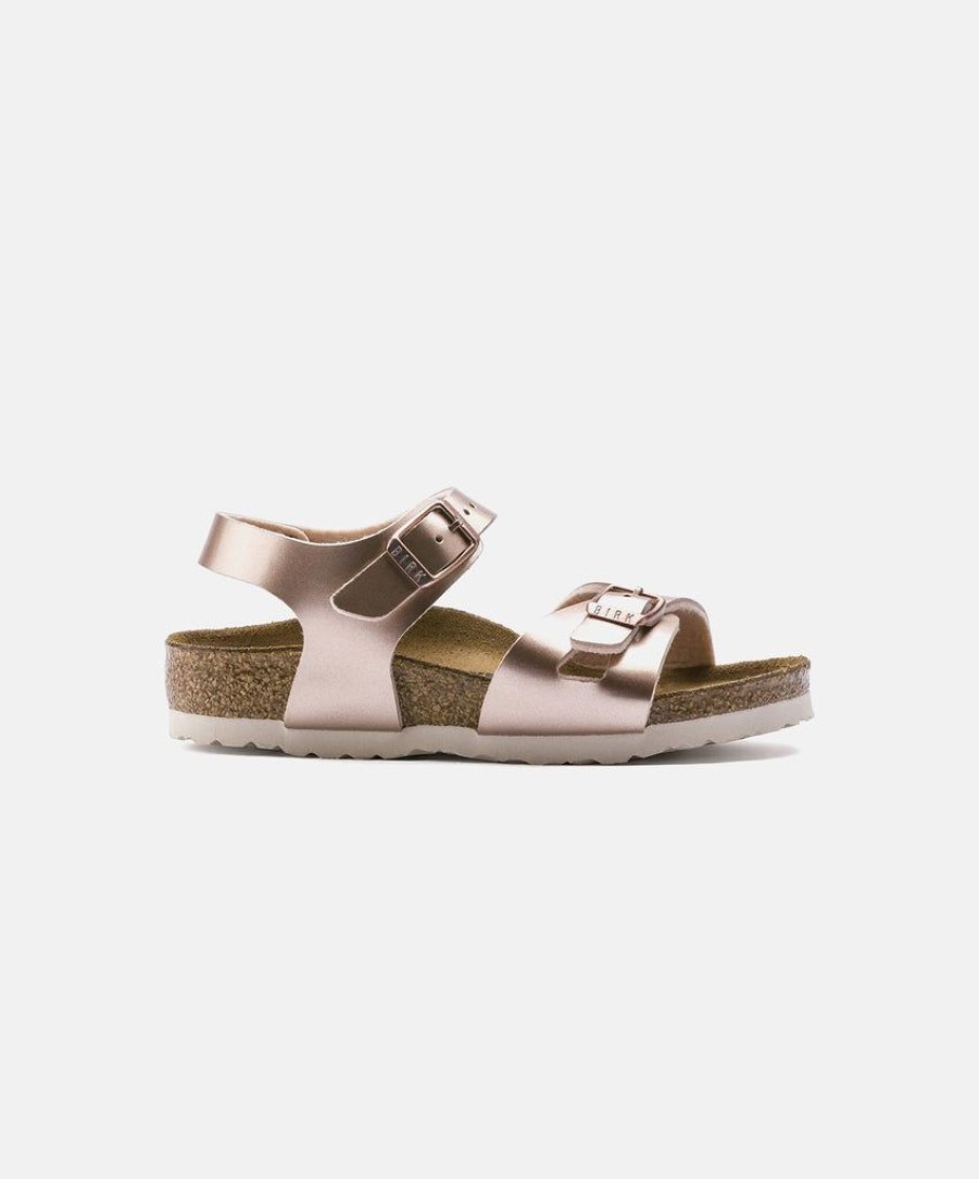 Kids Birkenstock | Birkenstock Kids Rio Birko-Flor Electric Metallic Copper Sandals