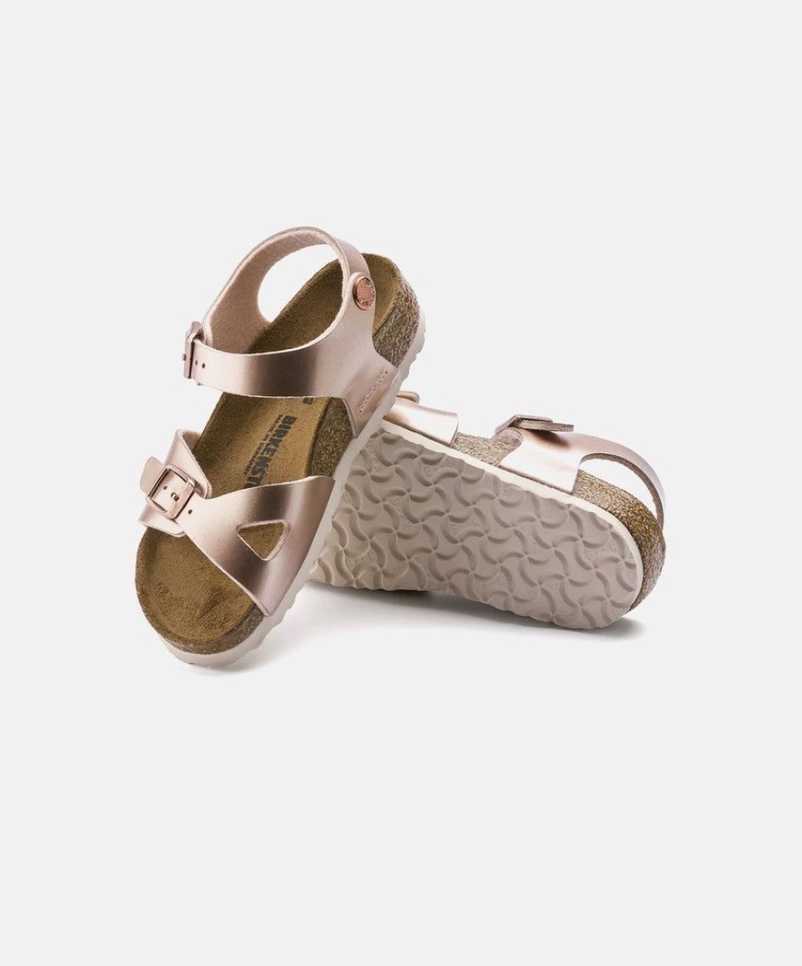 Kids Birkenstock | Birkenstock Kids Rio Birko-Flor Electric Metallic Copper Sandals