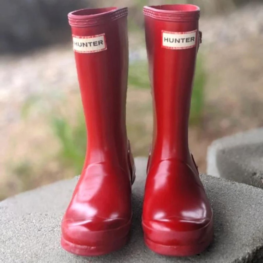 Women Hunter Wellington Boots | Hunter Original Juniors Military Red Wellington Boots