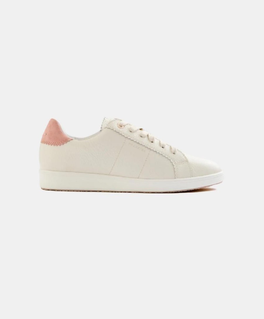 Women Frankie4 Leather Sneakers | Frankie4 Jackie Iv Chalk/Dusty Pink Sneakers