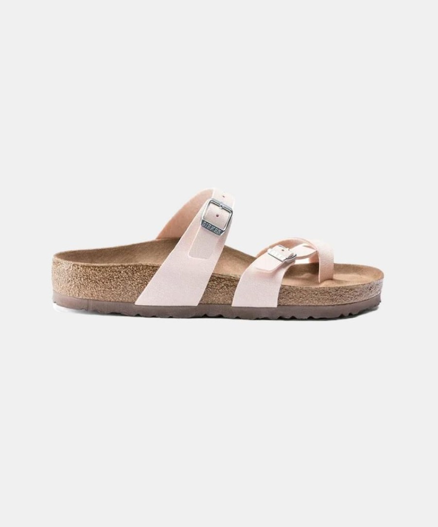 Women Birkenstock Vegan Sandals | Birkenstock Mayari Birkibuc Earthy Vegan Light Rose Sandals