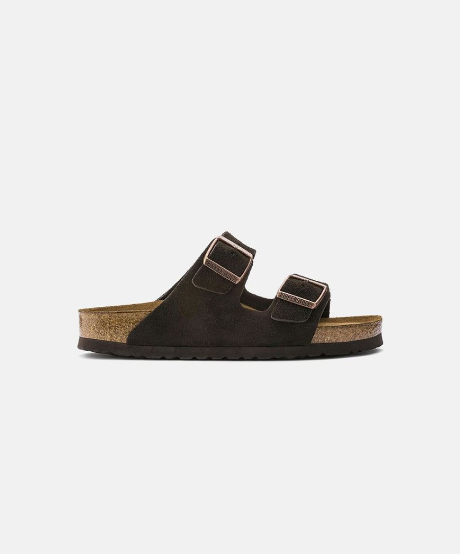 Women Birkenstock Suede Sandals | Birkenstock Arizona Suede Leather Soft Footbed Sandals Mocca