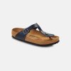 Women Birkenstock Toe Post Sandals | Birkenstock Gizeh Oiled L Blue