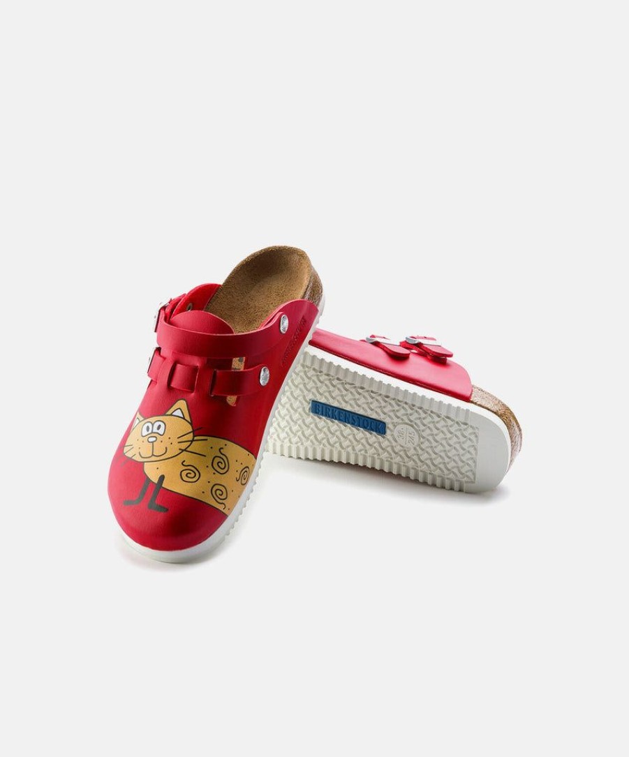 Women Birkenstock Clogs | Birkenstock Kay Bf Supergrip Animal Clogs Red