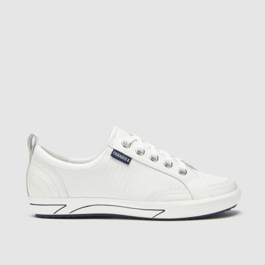 Women Frankie4 Leather Sneakers | Frankie4 Ellie Iv White Lizard Emboss Sneakers