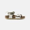 Kids Birkenstock | Birkenstock Kids Rio Birko-Flor Electric Metallic Gold Sandals