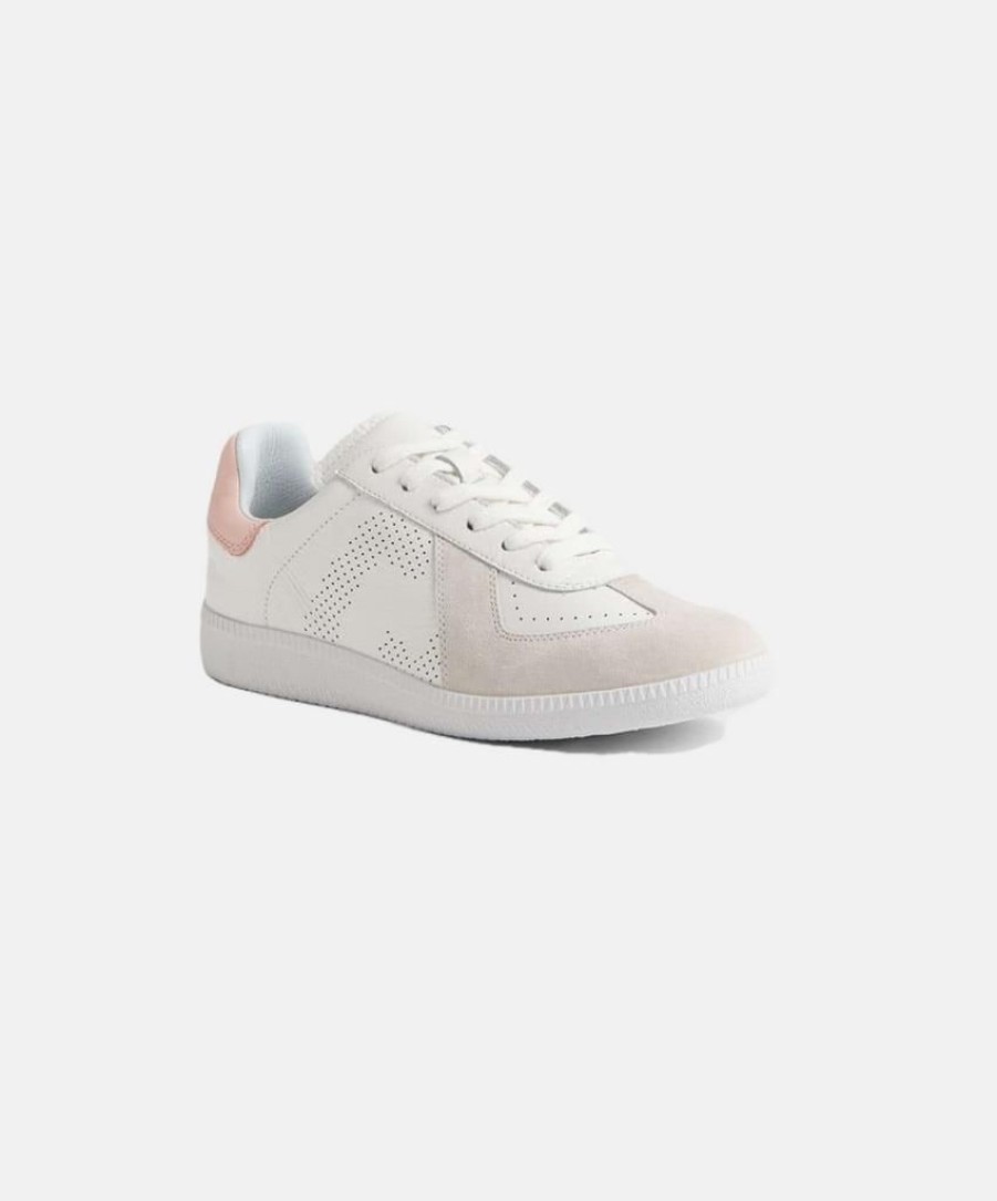 Women Rollie Leather Sneakers | Rollie Pace White/Snow Pink Sneaker White