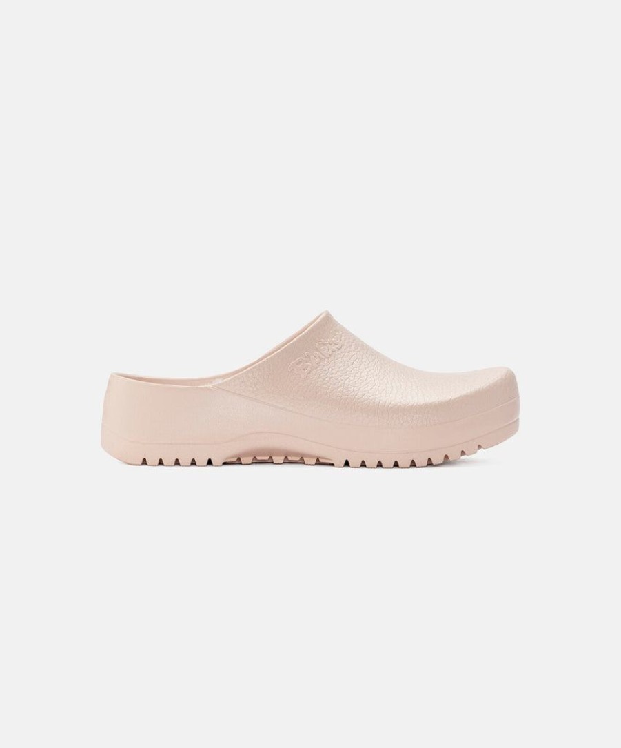 Women Birkenstock Clogs | Birkenstock Super Birki Pu/Shearling Light Rose Clogs