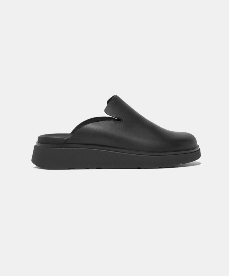 Women Bstore Clogs | Fitflop Gen-Ff Leather Mules Black