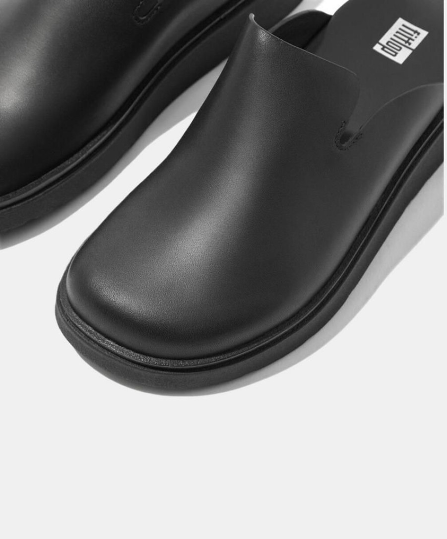 Women Bstore Clogs | Fitflop Gen-Ff Leather Mules Black