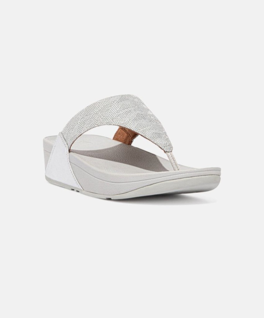 Women FitFlop Toe Post Sandals | Fitflop Lulu Glitz Toe Post Sandals Silver