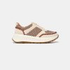 Women FitFlop Leather Sneakers | Fitflop F-Mode E-1 Crochet/Suede Flatform Sneakers Brown