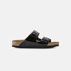 Men Birkenstock Two Strap Sandals | Birkenstock Arizona Bf Patent Sandals Black