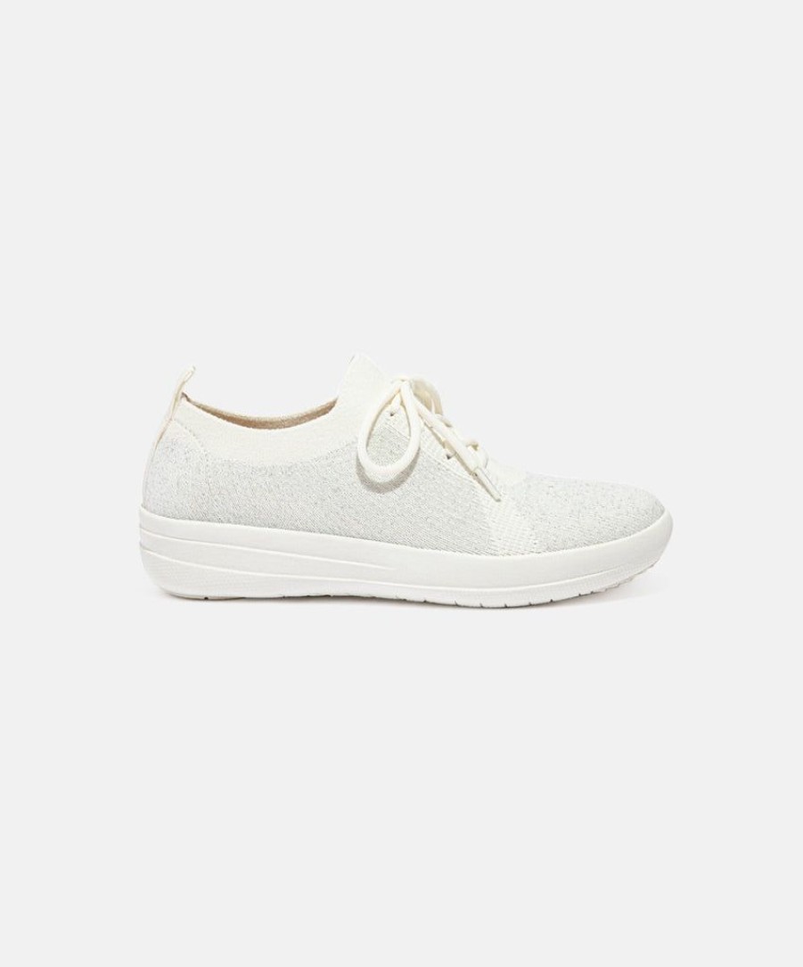 Women FitFlop Lace Up Sneakers | Fitflop F-Sporty Uberknit Sneakers Cream