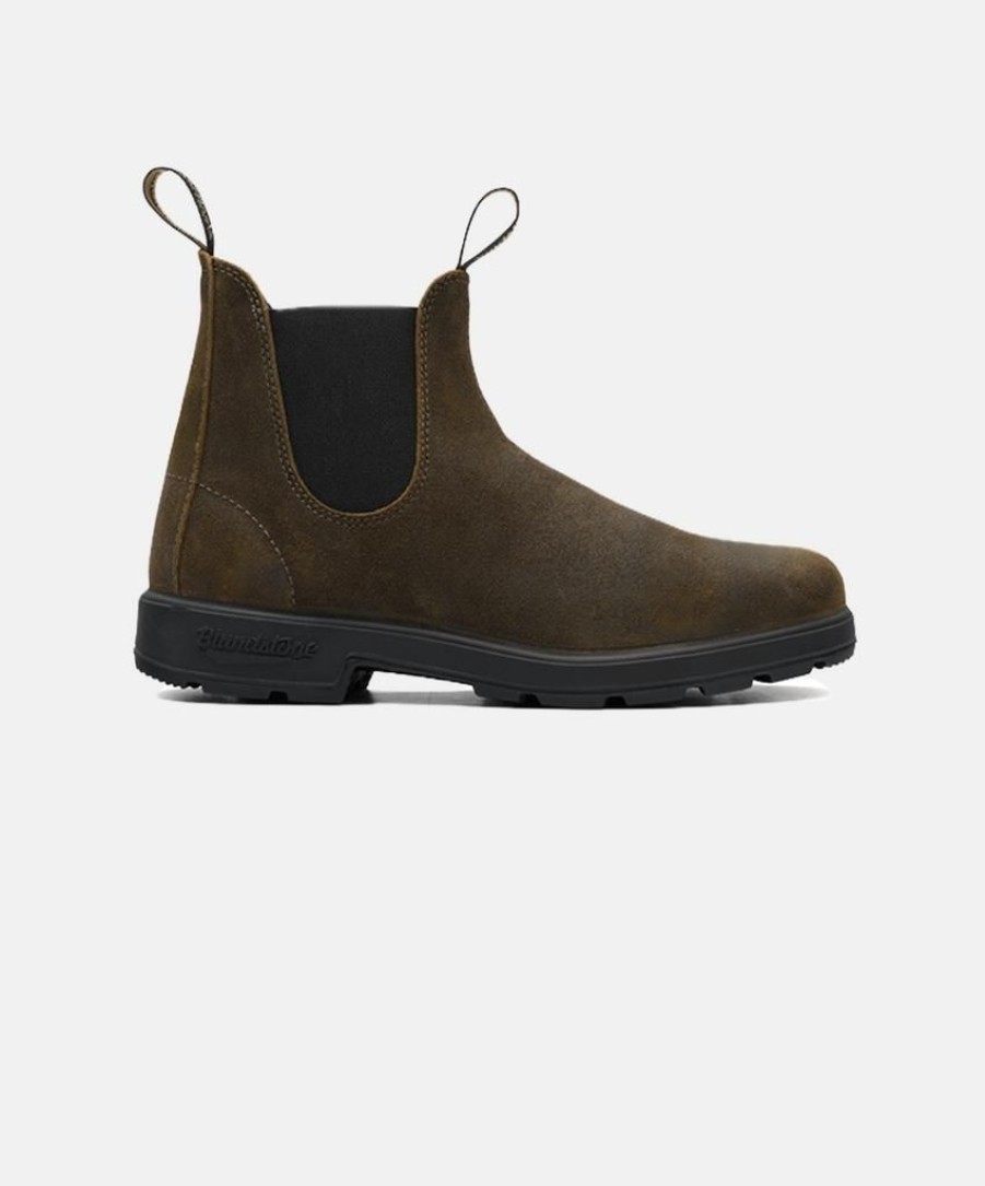 Men Blundstone Chelsea Boots | Blundstone 1615 Dark Olive Suede Boots